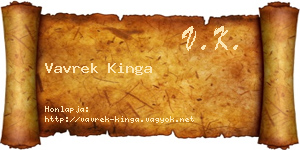 Vavrek Kinga névjegykártya